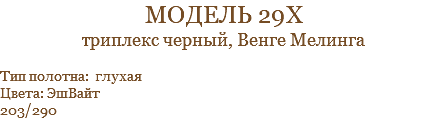 модель 29х триплекс черный, Венге Мелинга Тип полотна: глухая Цвета: ЭшВайт 203/290